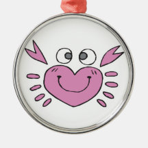 cute little heart crab ornaments