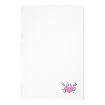 cute little heart crab stationery paper