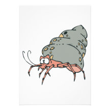 cute little hermit crab custom invites