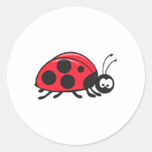 cute little ladybug round stickers