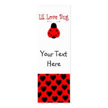 Cute Little Love Bug Heart Ladybug Bookmark Business Card