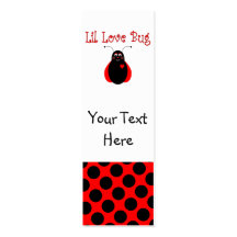 Cute Little Love Bug Ladybug Bookmark Business Card Template