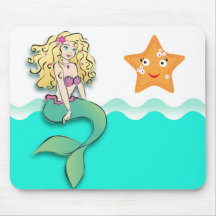 Cute Little Mermaid Mousemats