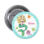 Cute Little Mermaid Pinback Buttons