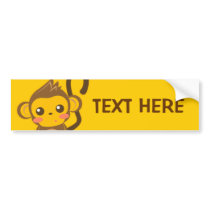 Cute Little Monkey Bumper Stickers