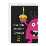 Cute Little Monster Kids Birthday Party Invite invitations