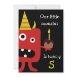 Cute Little Monster Kids Birthday Party Invite invitations