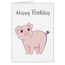 Cute Little Piggy Art Greeting Cards