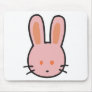 cute little pink bunny face mouse mat