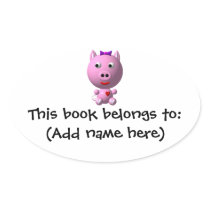 Cute little pink piggy with hearts and bow!