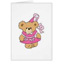Cute Little Pink Princess Bear Greeting Cards