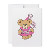 Cute Little Pink Princess Bear Personalised Announcement