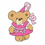Cute Little Pink Princess Bear photo sculptures