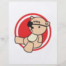cute little pirate bear flyer design