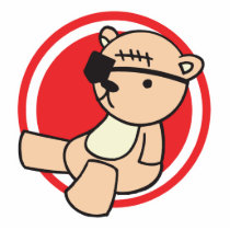 cute little pirate bear acrylic cut out