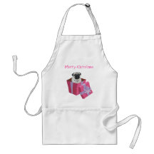 Cute little Pug Present Aprons