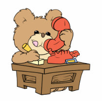 cute little secretary teddy bear design photo cut out