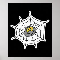 cute little spider in web print