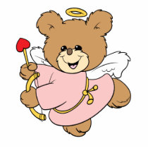 cute little valentine cupid teddy bear design photo cut out