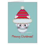 Cute Little White Kitten Christmas Card