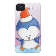 cute little winter christmas penguin character iPhone 4 cover