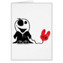 cute little zombie dude with dead balloon cards