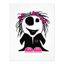 cute little zombie girly personalized announcement