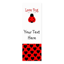 Cute Love Bug Heart Ladybug Bookmark Business Cards