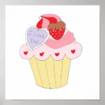 Cute Love Cupcake Print