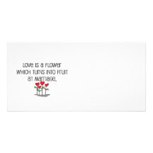 Cute, "Love is a Flower" Marriage design Personalised Photo Card