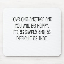 Cute, "Love One Another" Wedding Quote Mouse Pad