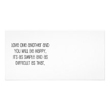Cute, "Love One Another" Wedding Quote Customised Photo Card
