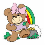 cute luck of the irish st patricks girl teddy bear photo sculptures