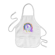Cute Magical Unicorn with rainbow (Customisable!) Aprons