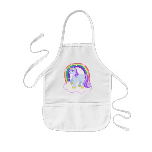 Cute Magical Unicorn with rainbow (Customisable!) Aprons