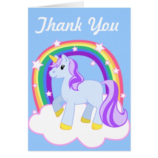 Cute Magical Unicorn with rainbow (Customisable!) Greeting Cards