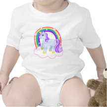 Cute Magical Unicorn with rainbow (Customisable!) T Shirts