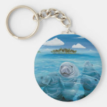 Cute Manatee Basic Key Chain
