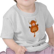 Cute Meditating Cartoon Highland Cow Baby T-Shirt