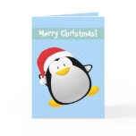 Cute Merry Christmas Cartoon Santa Penguin cards