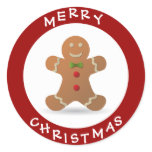 Cute Merry Christmas Gingerbread Man stickers