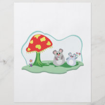 cute mice in mushroom garden flyer