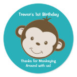 Cute Mod Monkey Custom Birthday Favour Stickers #2