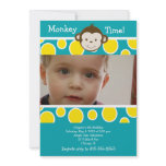 CUTE Mod MONKEY *PHOTO* Birthday Invitation