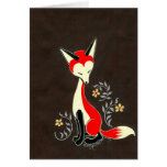 Cute Modern Artsy Fox Painting Greeting Card