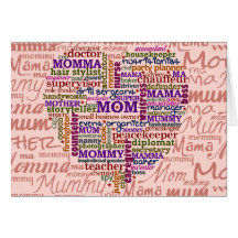 Cute Mom Mother's Day Word Art Heart Greeting Cards