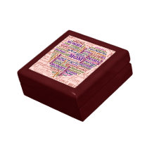 Cute Mom Mother's Day Word Art Heart Keepsake Boxes