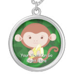 Cute Monkey and Banana Necklace