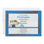 Cute Monkey Boy Birthday Invitation