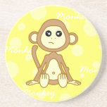 Cute Monkey Boy Cartoon Drink Coaster